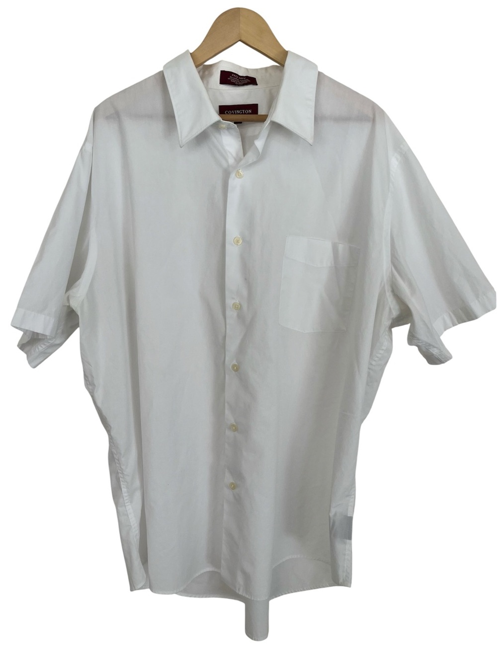 Covington Men’s White Short Sleeve Button Down Shirt XL 17 17.5 Easy Care